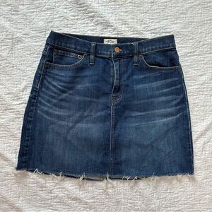 J.Crew denim mini skirt raw hem Size 28 western cowgirl festival y2k